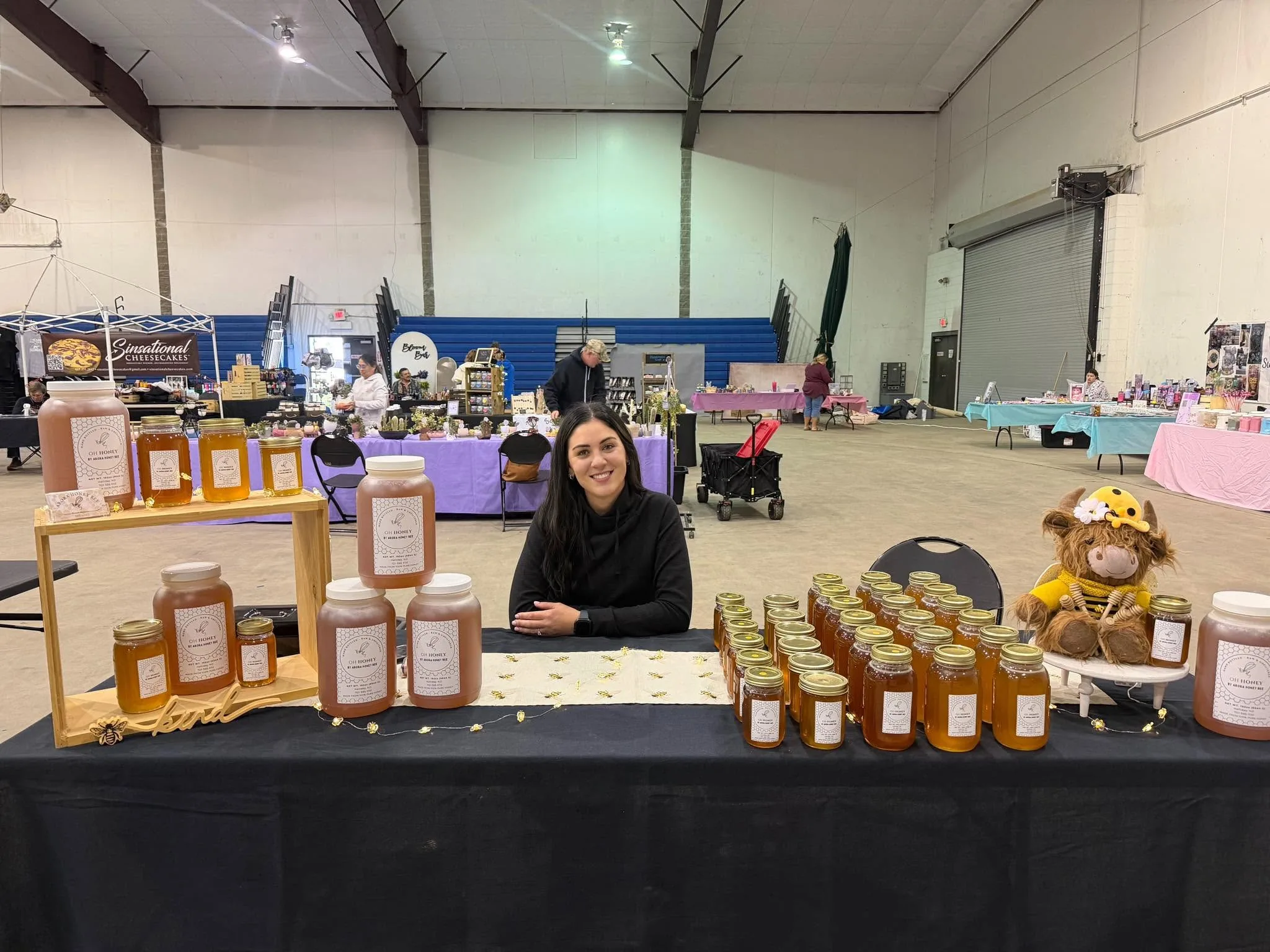 The table set up at a craft show